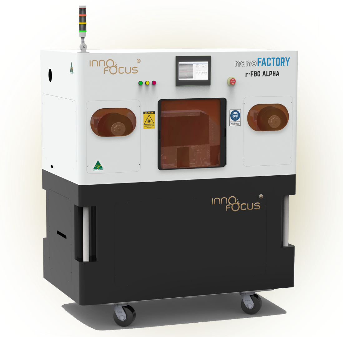 nanoFACTORY r-FBG: World-Leading Roll-to-Roll Ultrafast FBG Devices Kilometer Length Manufacturing Equipment